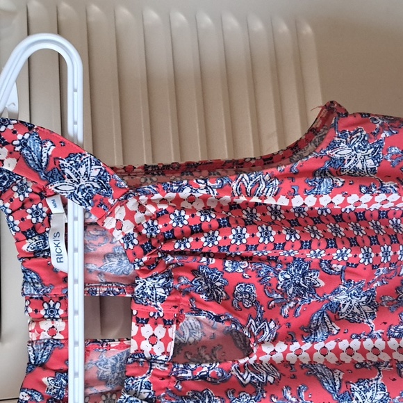 NWOT Sz M Orange/ Navy/White Sleeveless w cutout near neckline - Picture 4 of 8